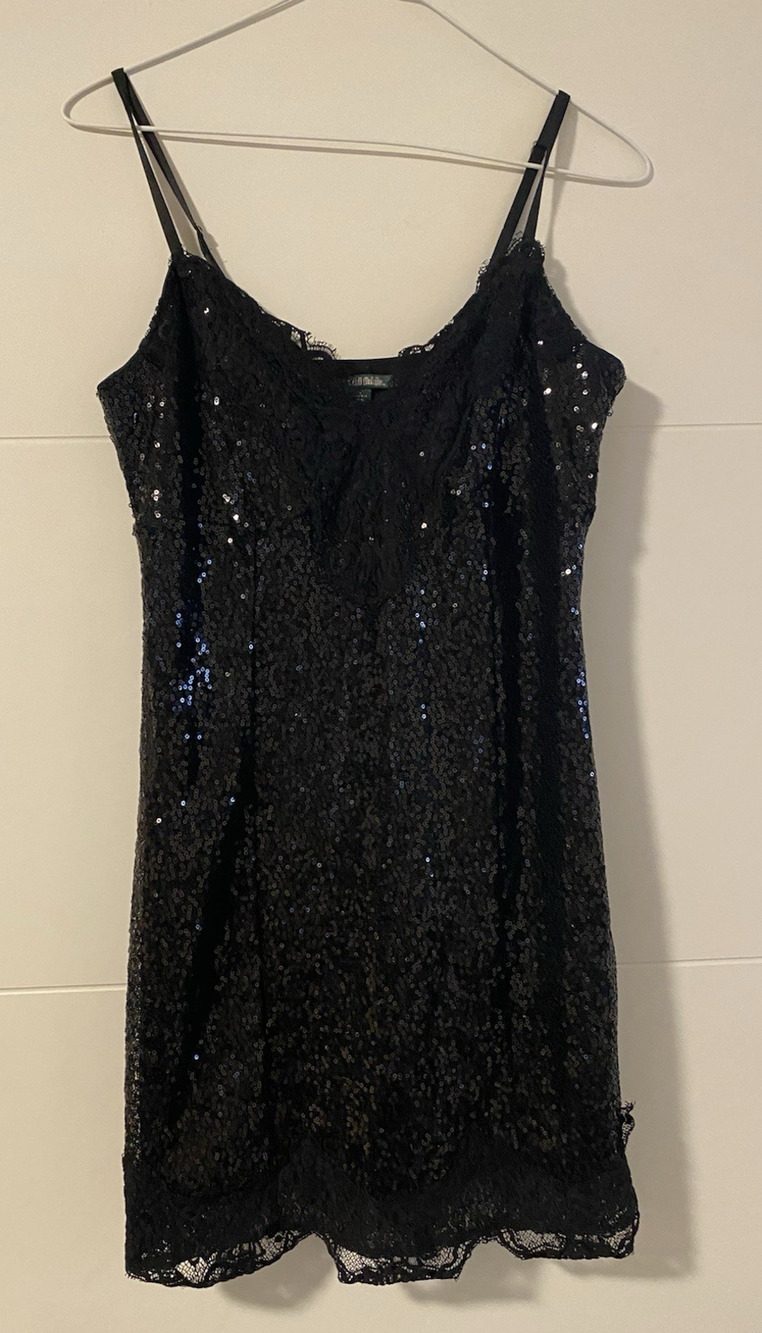 Wild Fable Mini Dress Size S Sheer Lined Lacey Sequined Baby Doll Nightie Witchy